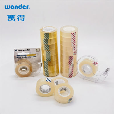 DIY Clear BOPP Stationery Tape 18 мм ширина желтоватая индивидуальная для проектов